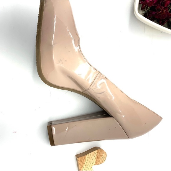 Mossimo Pale Pink Blush Patent chunky heels 9 - Picture 6 of 6